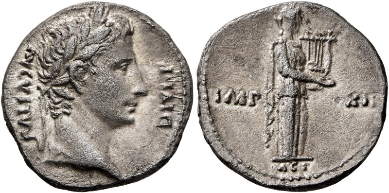 Augustus, 27 BC-AD 14. Denarius (Silver, 19 mm, 3.67 g, 7 h), Lugdunum, 11-10 BC...