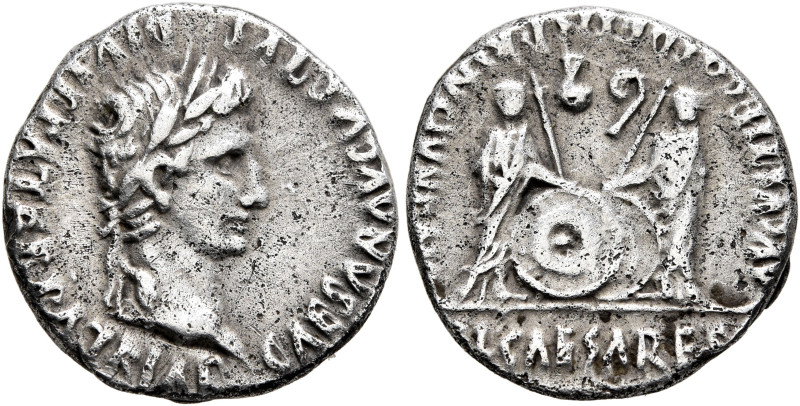 Augustus, 27 BC-AD 14. Denarius (Silver, 18 mm, 3.71 g, 2 h), Lugdunum, 2 BC-AD ...