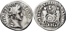 Augustus, 27 BC-AD 14. Denarius (Silver, 20 mm, 3.64 g, 6 h), Lugdunum, 2 BC-AD 4. [CAES]AR AVGVSTVS DIVI F PATER PAT[RIAE] Laureate head of Augustus ...
