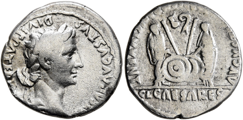 Augustus, 27 BC-AD 14. Denarius (Silver, 18 mm, 3.54 g, 8 h), Lugdunum, 2 BC-AD ...