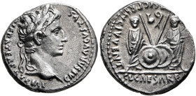 Augustus, 27 BC-AD 14. Denarius (Silver, 19 mm, 3.71 g, 12 h), Lugdunum, 2 BC-AD 4. CAESAR AVGVSTVS DIVI F PATER PATRIAE Laureate head of Augustus to ...