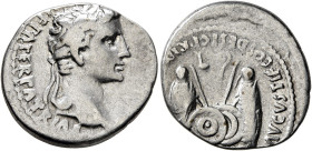 Augustus, 27 BC-AD 14. Denarius (Silver, 19 mm, 3.71 g, 6 h), Lugdunum, 2 BC-AD 4. [CAESAR AVGVSTVS DIV]I F PATER PATRIAE Laureate head of Augustus to...