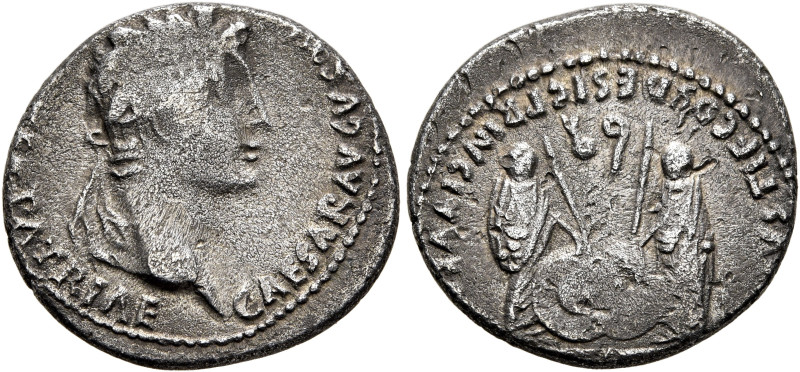 Augustus, 27 BC-AD 14. Denarius (Silver, 19 mm, 3.68 g, 6 h), Lugdunum, 2 BC-AD ...