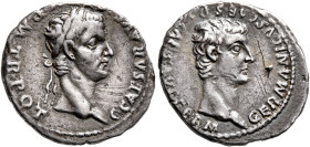 Gaius (Caligula), with Germanicus, 37-41. Denarius (Silver, 19 mm, 3.38 g, 4 h), Lugdunum, 37. C CAESAR AVG GERM•P•M•TR•POT Bare head of Gaius to righ...