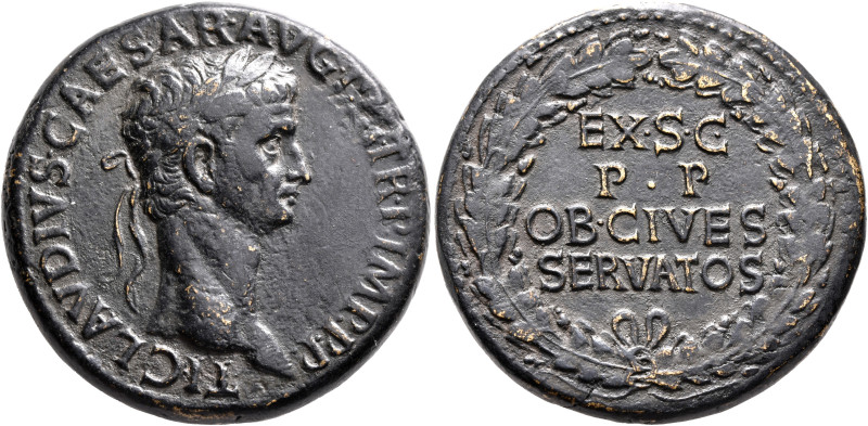 Claudius, 41-54. Sestertius (Orichalcum, 35 mm, 29.04 g, 6 h), Rome, circa 42-54...