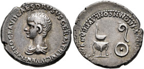 Nero, as Caesar, 50-54. Denarius (Silver, 20 mm, 3.68 g, 10 h), Lugdunum, 51. NERO CLAVD CAES DRVSVS GERM PRINC IVVENT Bare-headed and draped bust of ...