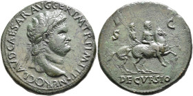 Nero, 54-68. Sestertius (Bronze, 35 mm, 26.83 g, 6 h), Lugdunum, circa 65. NERO CLAVD CAESAR AVG GER P M TR P IMP P P Laureate head of Nero to right, ...
