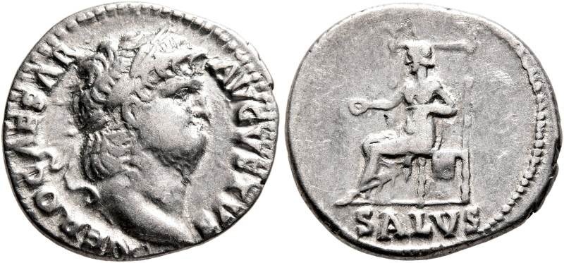 Nero, 54-68. Denarius (Silver, 19 mm, 3.39 g, 6 h), Rome, 65-66. NERO CAESAR AVG...