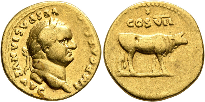 Vespasian, 69-79. Aureus (Gold, 19 mm, 6.66 g, 7 h), Rome, 76. IMP CAESAR VESPAS...