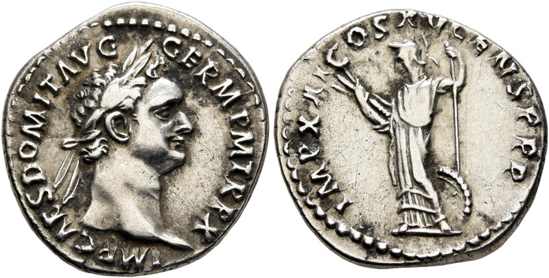 Domitian, 81-96. Denarius (Silver, 20 mm, 3.37 g, 7 h), Rome, September 90-Septe...