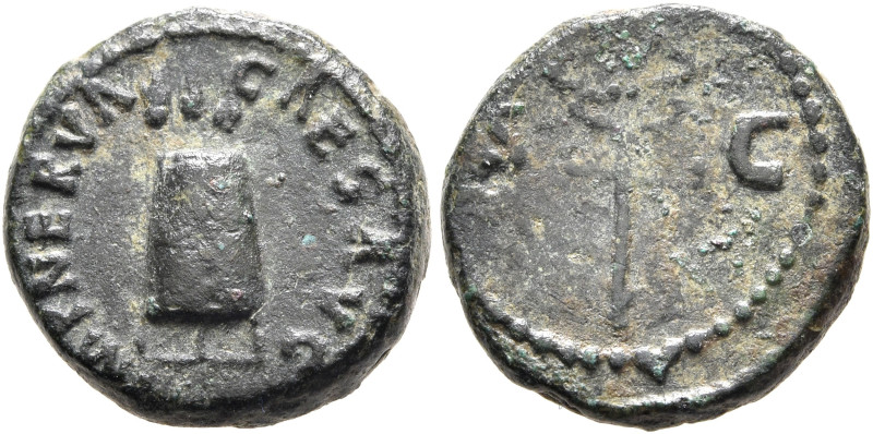 Nerva, 96-98. Quadrans (Copper, 14 mm, 2.77 g, 6 h), Rome. IMP NERVA CAES AVG Mo...