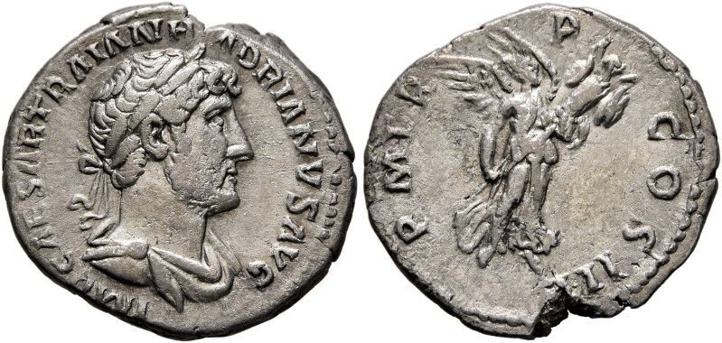 Hadrian, 117-138. Denarius (Silver, 18 mm, 2.88 g, 7 h), Rome, circa late 120-12...