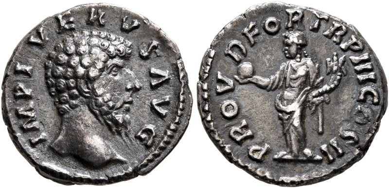 Lucius Verus, 161-169. Denarius (Silver, 17 mm, 3.10 g, 6 h), Rome, 162-163. IMP...