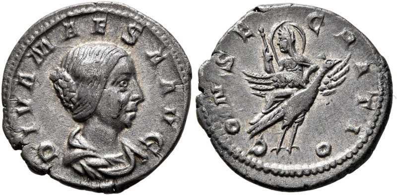 Diva Julia Maesa, died 224/5. Denarius (Silver, 19 mm, 2.72 g, 7 h), struck unde...