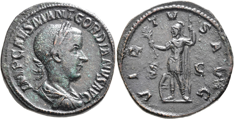 Gordian III, 238-244. Sestertius (Orichalcum, 31 mm, 20.89 g, 12 h), Rome, 240. ...