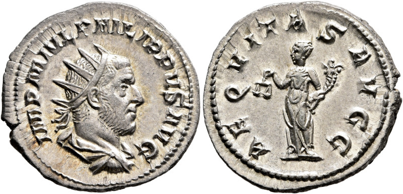 Philip I, 244-249. Antoninianus (Silver, 23 mm, 4.00 g, 1 h), Rome, 246-247. IMP...