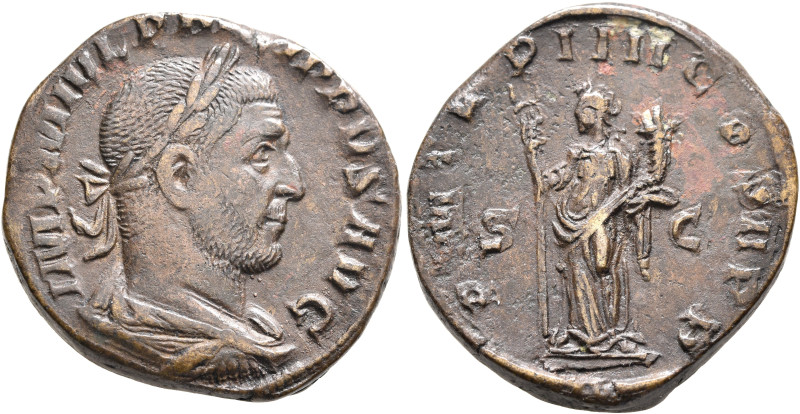 Philip I, 244-249. Sestertius (Orichalcum, 28 mm, 17.13 g, 1 h), Rome, 247. IMP ...