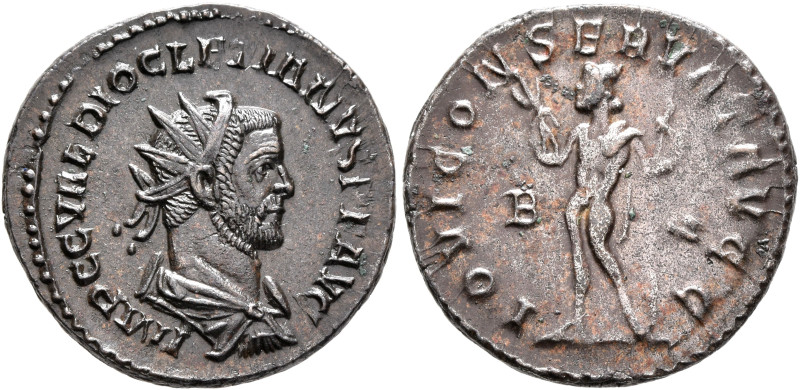 Diocletian, 284-305. Antoninianus (Silvered bronze, 22 mm, 4.07 g, 12 h), Lugdun...