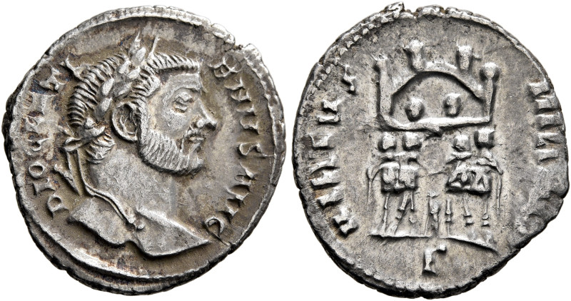 Diocletian, 284-305. Argenteus (Silver, 19 mm, 2.39 g, 12 h), a contemporary imi...