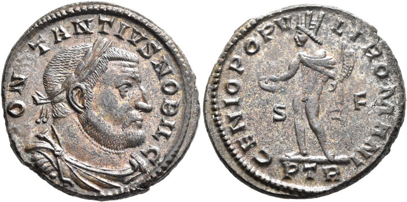 Constantius I, as Caesar, 293-305. Follis (Silvered bronze, 27 mm, 9.75 g, 6 h),...