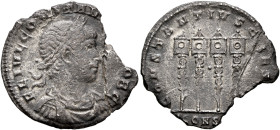 Constantius II, as Caesar, 324-337. Light Miliarense (Silver, 21 mm, 3.05 g, 6 h), Constantinopolis, circa 333. FL IVL CONSTAN[TIVS N]OB C Laureate, d...