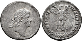 Constantius II, as Caesar, 324-337. Siliqua (Silver, 19 mm, 2.89 g, 12 h), Constantinopolis, 334-335. Plain-diademed head of Constantius II to right. ...