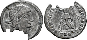 Delmatius, Caesar, 335-337. Siliqua (Silver, 20 mm, 1.81 g, 6 h), celebrating Constantine I's tricennalia, Thessalonica, 335-336. Plain-diademed head ...