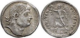 Constantine I, 307/310-337. Siliqua (Silver, 19 mm, 3.00 g, 6 h), Antiochia, 335-336 (?). Laurel-and-rosette-diademed head of Constantine I to right. ...