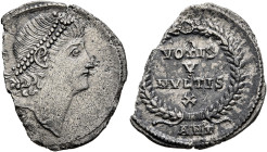 Constans, 337-350. Siliqua (Silver, 20 mm, 2.46 g, 6 h), Antiochia, circa 340. Pearl-diademed head of Constans to right. Rev. VOTIS / V / MVLTIS / X i...