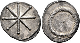 Commemorative Series, 317-320 (?). Half Siliqua (Silver, 15 mm, 1.00 g), Constantinopolis or Thessalonica (?). Eight-rayed star. Rev. Laurel wreath te...