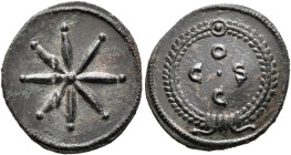 Commemorative Series, 317-320 (?). AE (Bronze, 17 mm, 1.58 g), Thessalonica (?). Eight-rayed star. Rev. O / C S / C within laurel wreath terminating i...