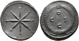 Commemorative Series, 317-320 (?). AE (Bronze, 17 mm, 1.12 g), Thessalonica (?). Eight-rayed star. Rev. O / C S / C within laurel wreath terminating i...