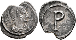 Commemorative Series, 330. 1/3 Siliqua (Silver, 12 mm, 0.71 g, 6 h), Constantinopolis, struck under Constantine I. Draped bust of Roma to right, weari...