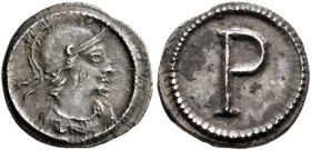 Commemorative Series, 330. 1/3 Siliqua (Silver, 12 mm, 0.99 g, 12 h), Constantinopolis, struck under Constantine I. Draped bust of Roma to right, wear...