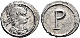 Commemorative Series, 330. 1/3 Siliqua (Silver, 12 mm, 1.12 g, 6 h), Constantinopolis, struck under Constantine I. Draped bust of Roma to right, weari...