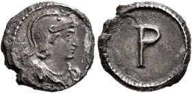 Commemorative Series, 330. 1/3 Siliqua (Silver, 11 mm, 0.89 g, 6 h), Constantinopolis, struck under Constantine I. Draped bust of Roma to right, weari...