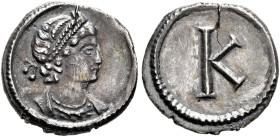 Commemorative Series, 330. 1/3 Siliqua (Silver, 11 mm, 0.77 g, 12 h), Constantinopolis, struck under Constantine I. Draped bust of Constantinopolis to...