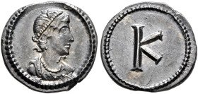 Commemorative Series, circa 337-361 . 1/3 Siliqua (Silver, 12 mm, 1.09 g, 6 h), Constantinopolis. Draped bust of Constantinopolis (with the features o...