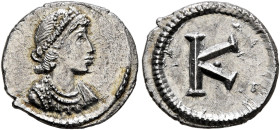 Commemorative Series, circa 337-361 . 1/3 Siliqua (Silver, 12 mm, 0.93 g, 6 h), Constantinopolis. Draped bust of Constantinopolis (with the features o...