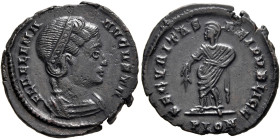 Helena, Augusta, 324-328/30. Follis (Bronze, 20 mm, 2.93 g, 6 h), Londinium, circa 325. FL HELENA AVGVSTA Diademed and draped bust of Helena to right....