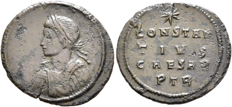 Constantius II, as Caesar, 324-337. Follis (Bronze, 20 mm, 2.30 g, 6 h), Treveri...