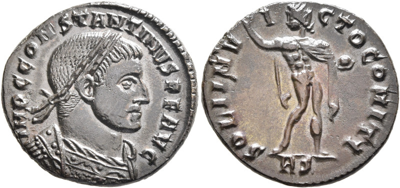 Constantine I, 307/310-337. Follis (Silvered bronze, 21 mm, 4.39 g, 6 h), Rome, ...