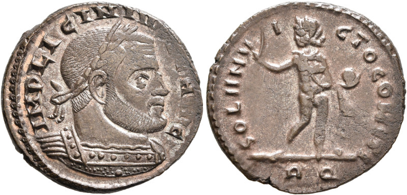 Licinius I, 308-324. Follis (Silvered bronze, 22 mm, 4.94 g, 6 h), Rome, 312-313...