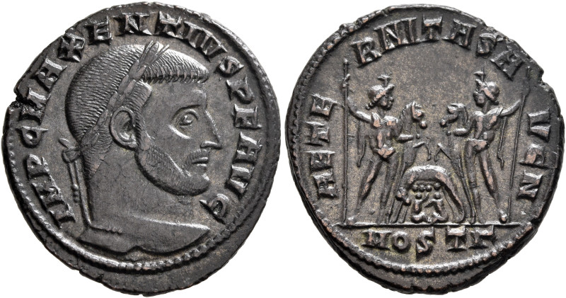 Maxentius, 307-312. Follis (Bronze, 26 mm, 6.70 g, 12 h), Ostia, 308-309. IMP C ...