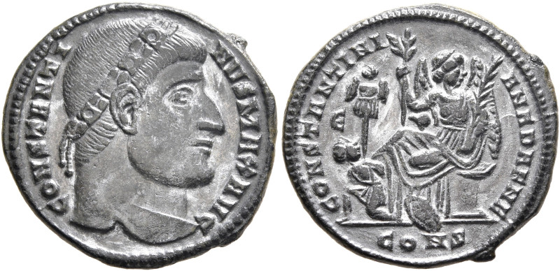 Constantine I, 307/310-337. Follis (Silvered bronze, 20 mm, 3.45 g, 6 h), Consta...