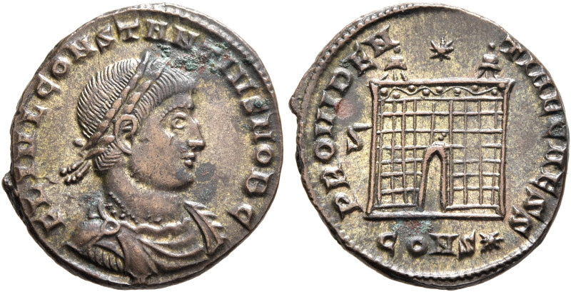 Constantius II, as Caesar, 324-337. Follis (Silvered bronze, 19 mm, 3.08 g, 6 h)...