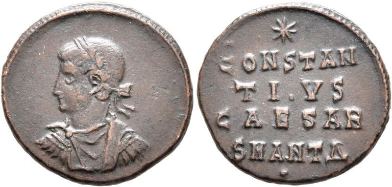 Constantius II, as Caesar, 324-337. Follis (Bronze, 17 mm, 2.65 g, 12 h), Antioc...