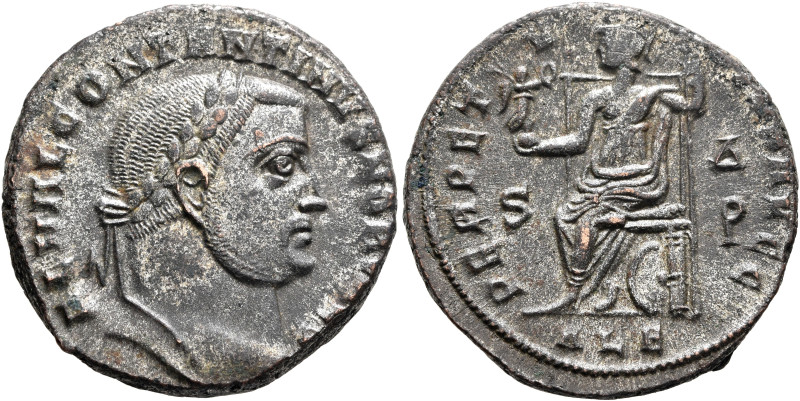 Constantine I, as Caesar, 306-309. Follis (Silvered bronze, 25 mm, 9.08 g, 12 h)...