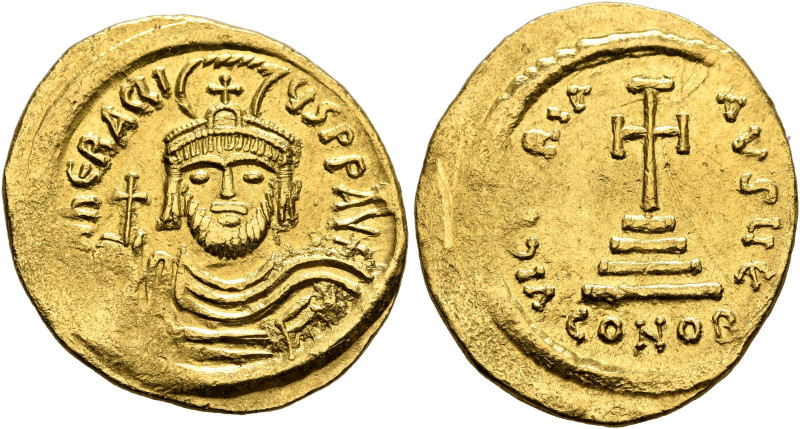 Heraclius, 610-641. Solidus (Gold, 22 mm, 4.54 g, 7 h), Constantinopolis, 610-61...