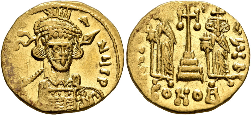 Constantine IV Pogonatus, 668-685. Solidus (Gold, 19 mm, 4.44 g, 6 h), Constanti...